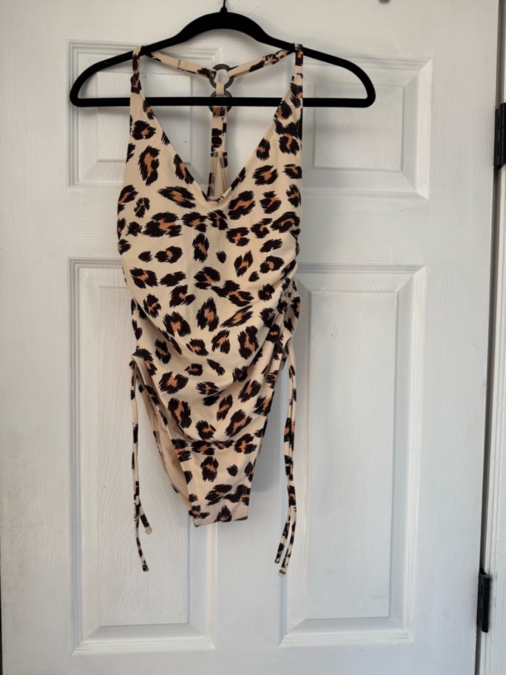 Kona Sol Cream Leopard Print One-Piece Swimsuit